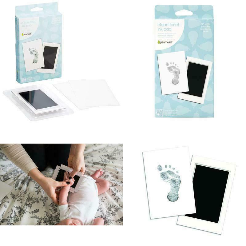 nuaele Baby Ink Hand and Footprint Kit, Newborn Handprint Photo Frame Kit with 2 Clean-Touch Ink Pad, gender-neutral Baby Keepsake, Bab